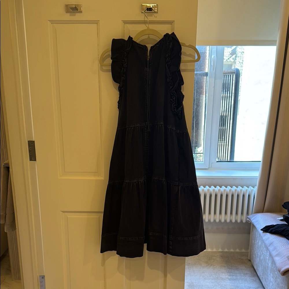 Ulla Johnson Slate Ruffle Denim Talita Dress Size 8 - Picture 5 of 6